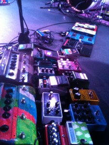 Nick's pedal board at their Leeds show